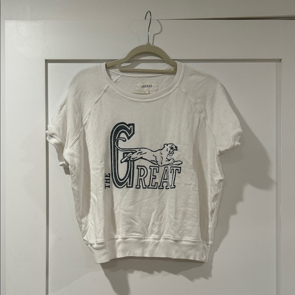 THE GREAT. Short sleeve sweatshirt